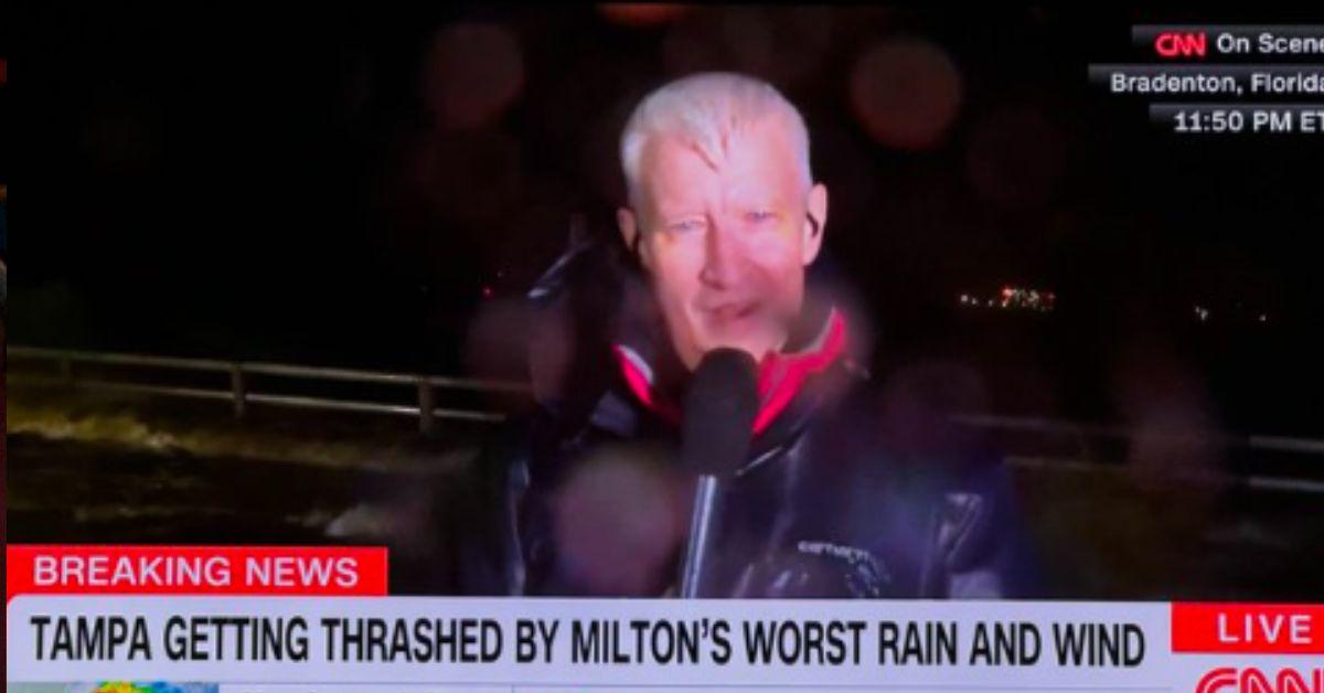 cnn anchor anderson cooper flying debris hurricane milton victims