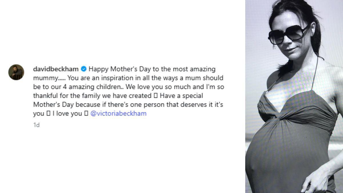 Photo of David Beckham's Mother's day message to Victoria