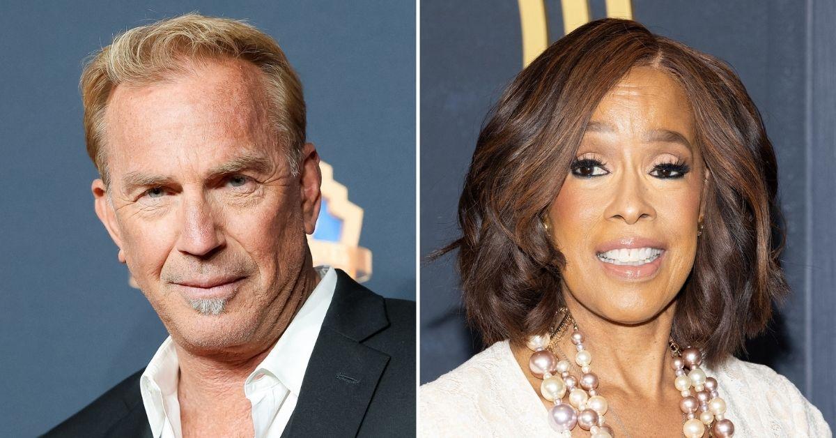 Composite of Kevin Costner and Gayle King.