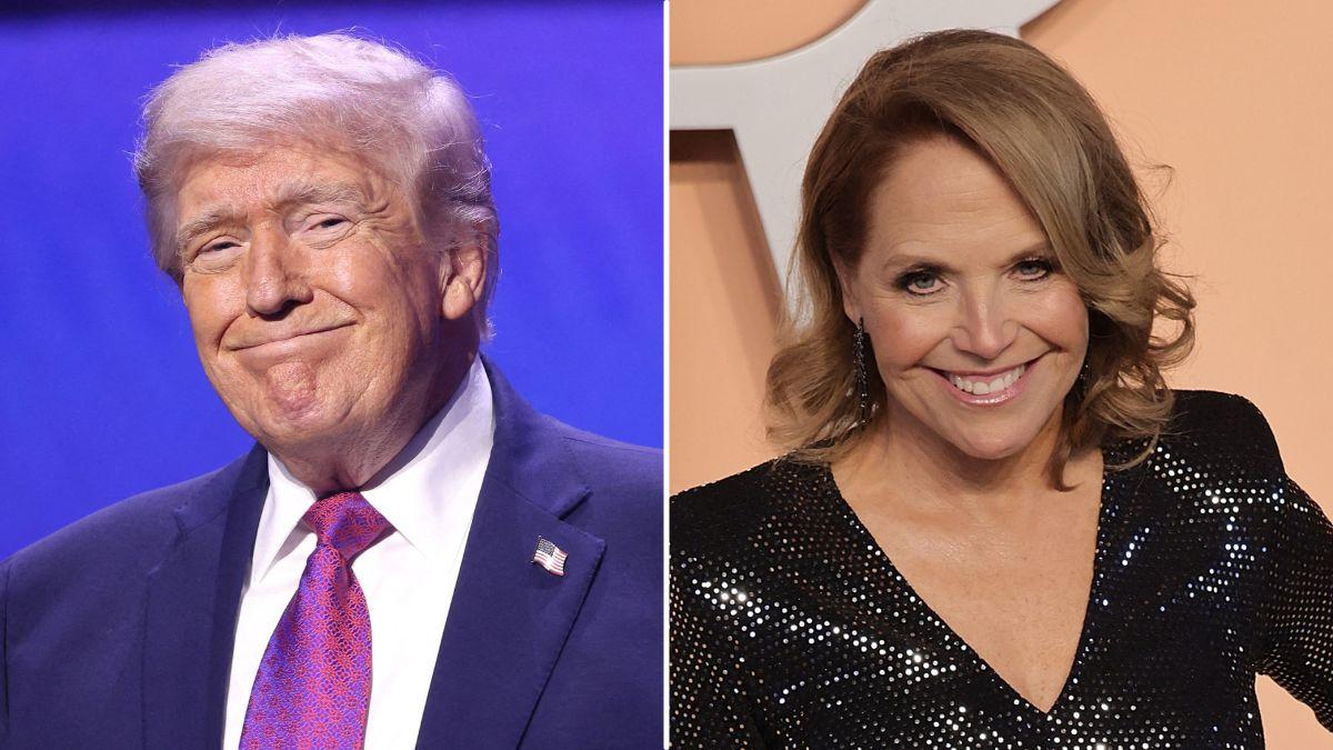 split image of Donald Trump and Katie Couric