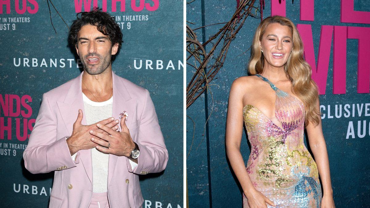 Split photos of Justin Baldoni and Blake Lively
