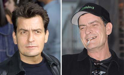 //charlie sheen shocking celebrity transformation