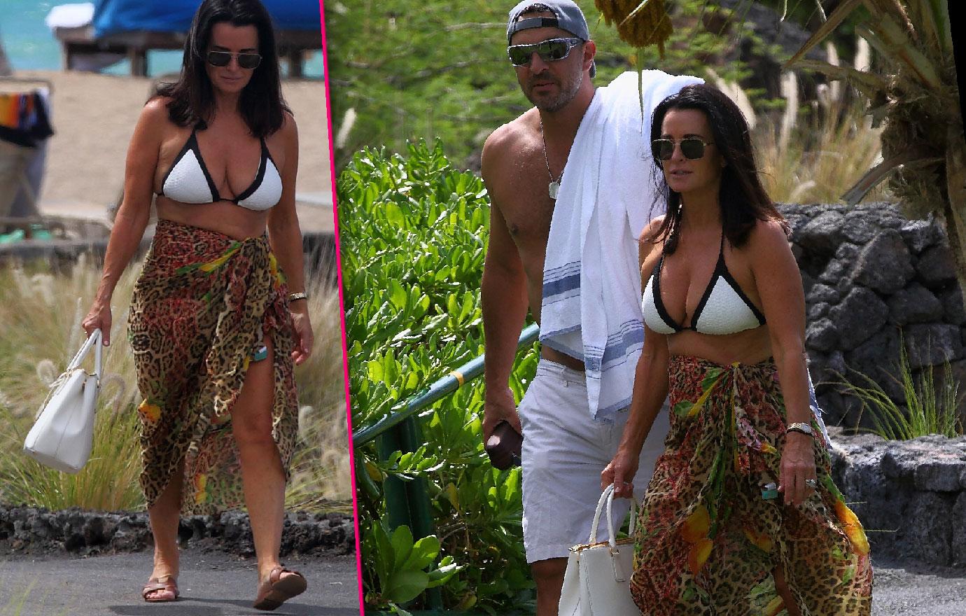 Kyle Richards Flashes Bikini Body At Camille Grammer Hawaii Wedding