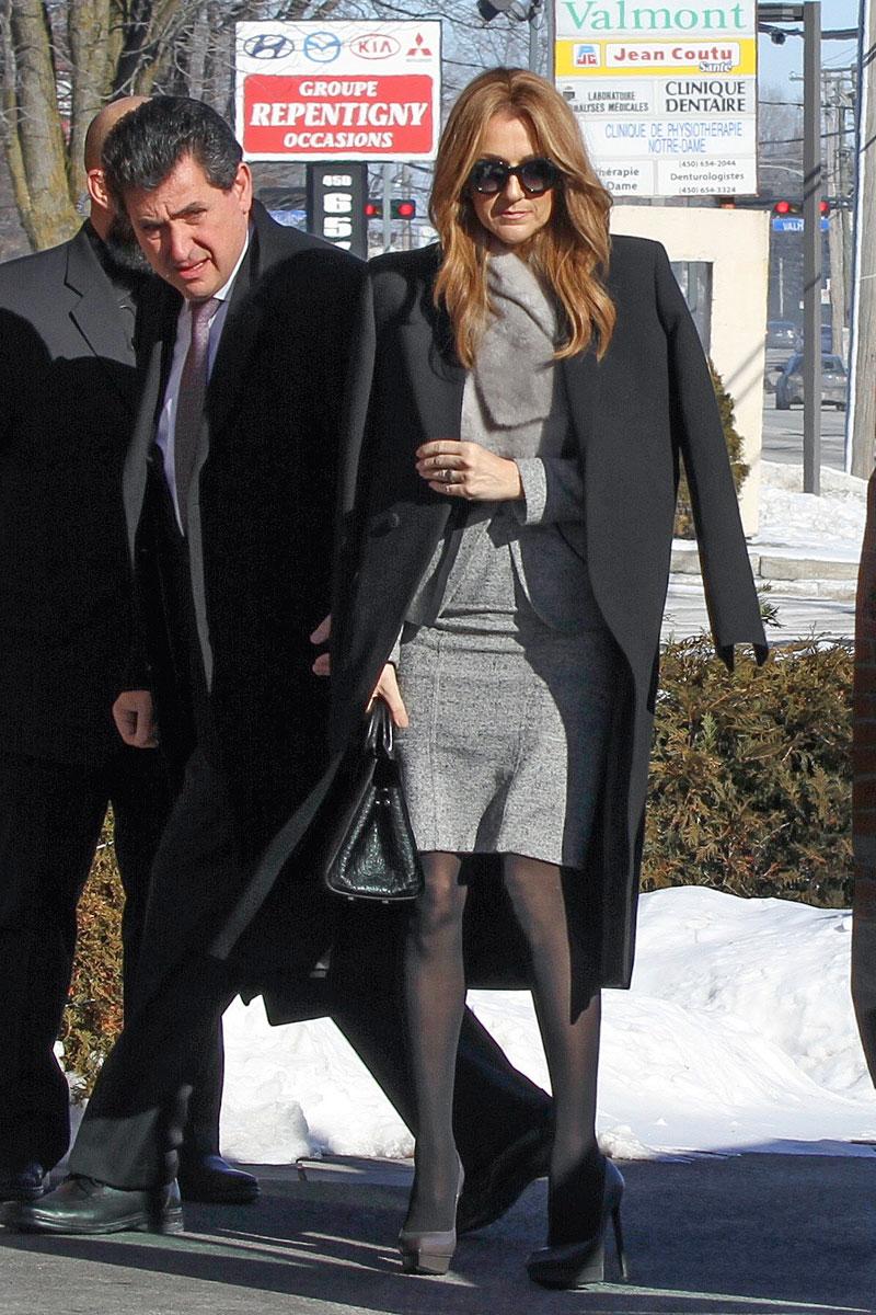 Celine Dion Arrives At Chapel For Brother Daniel Dion's Funeral With Mother & Sister