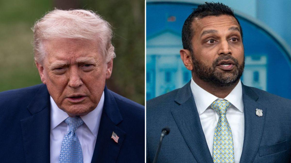 split image of Donald Trump and Kash Patel