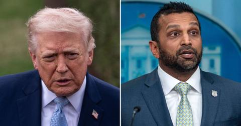 split image of Donald Trump and Kash Patel