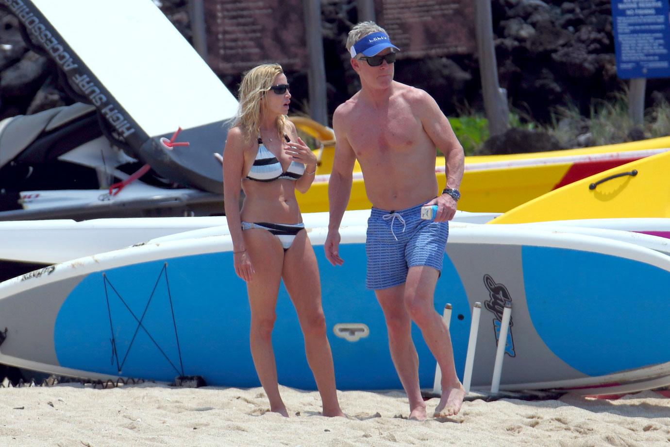 //Camille Grammer Bikini Beach Fiance