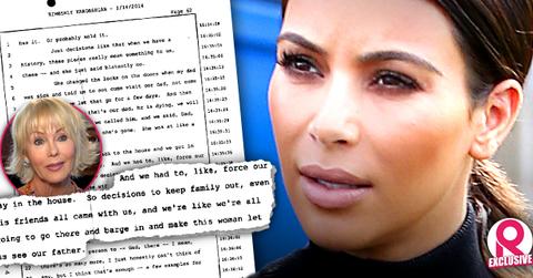 //kim kardashian claims stepmom ellen changed locks dying father robert house wide