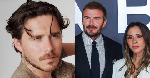 picture of Brooklyn Beckham, David Beckham and Victoria Beckham