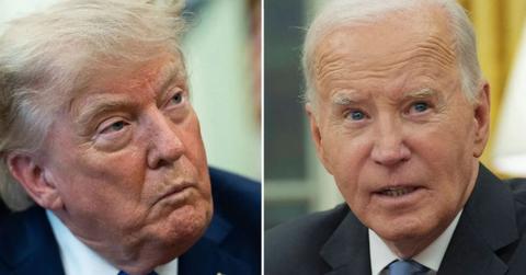 A photo of Donald Trump alongside a photo of Joe Biden.