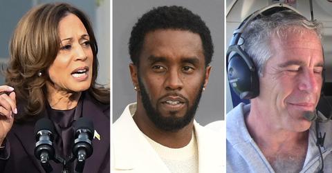 Composite photo of Kamala Harris, Sen 'Diddy' Combs and Jeffrey Epstein