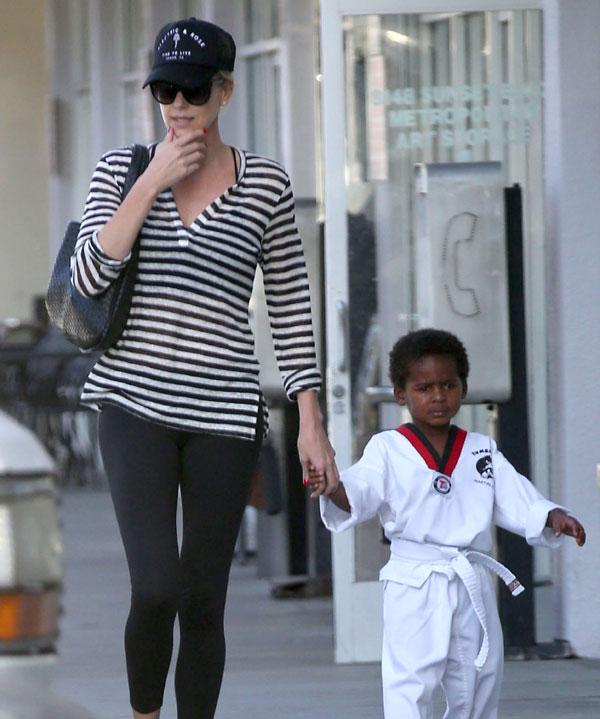 Charlize Theron & Son Jackson Karate Class