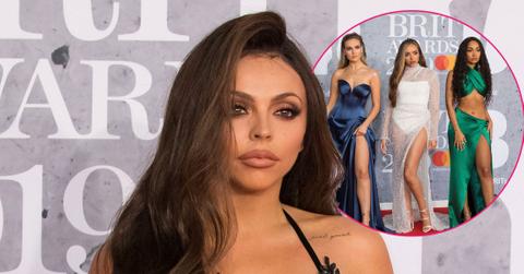 Jesy Nelson poses for a photo; inset, Jesy Nelson's bandmates.