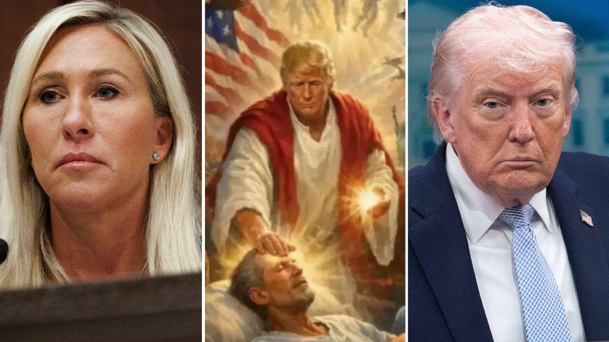 Marjorie Taylor Greene called the image of Trump 'blasphemous.'