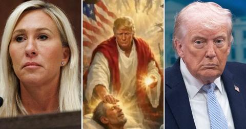 Marjorie Taylor Greene called the image of Trump 'blasphemous.'