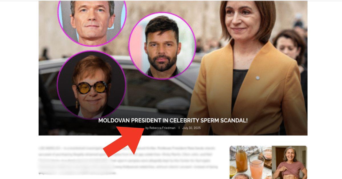 Photo of President Mair Sandu, Fake Website