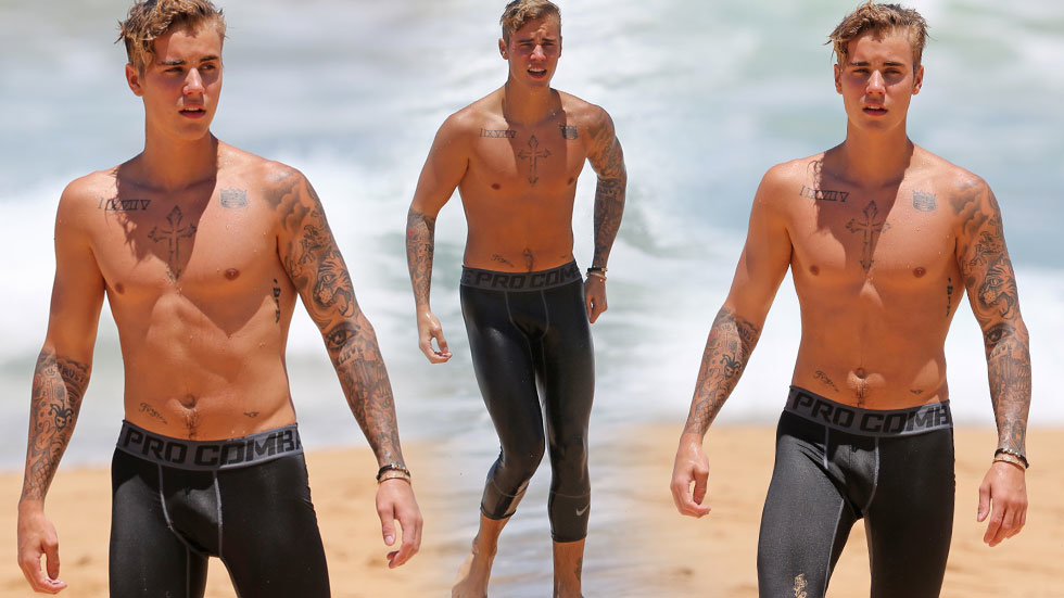 Beach Biebs Justin Bieber Goes Shirtless On The Beach In Hawaii Hot Pics