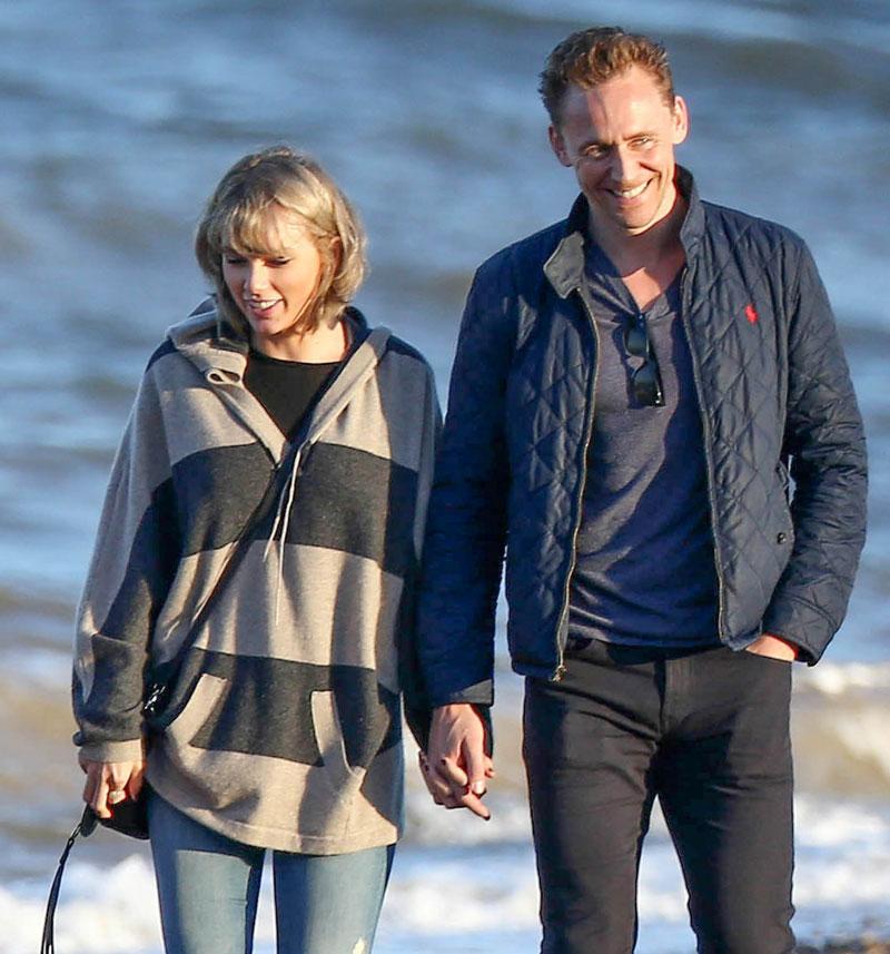 //taylor swift tom hiddleston walk beach with mom