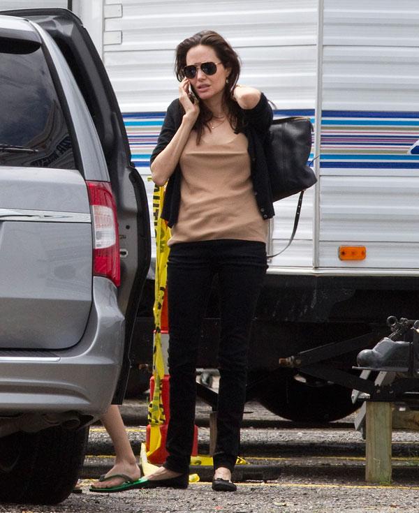 Angelina Jolie​ No Makeup Stressed On Set