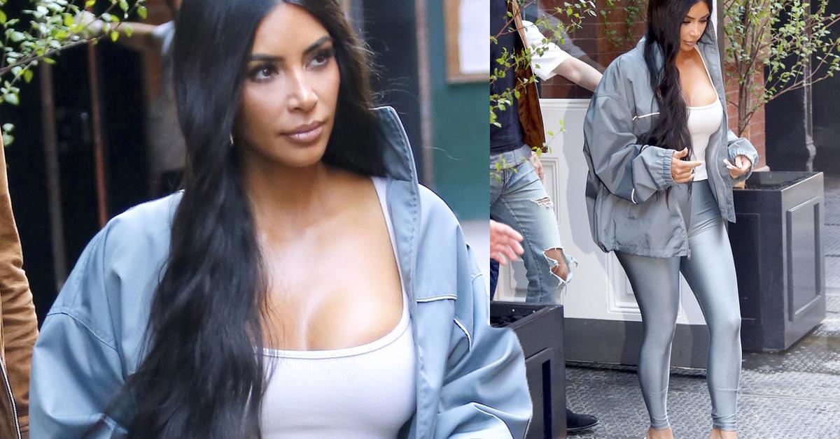 Kim Kardashian Flaunts Boobs, Curves In Skin-Tight Leggings