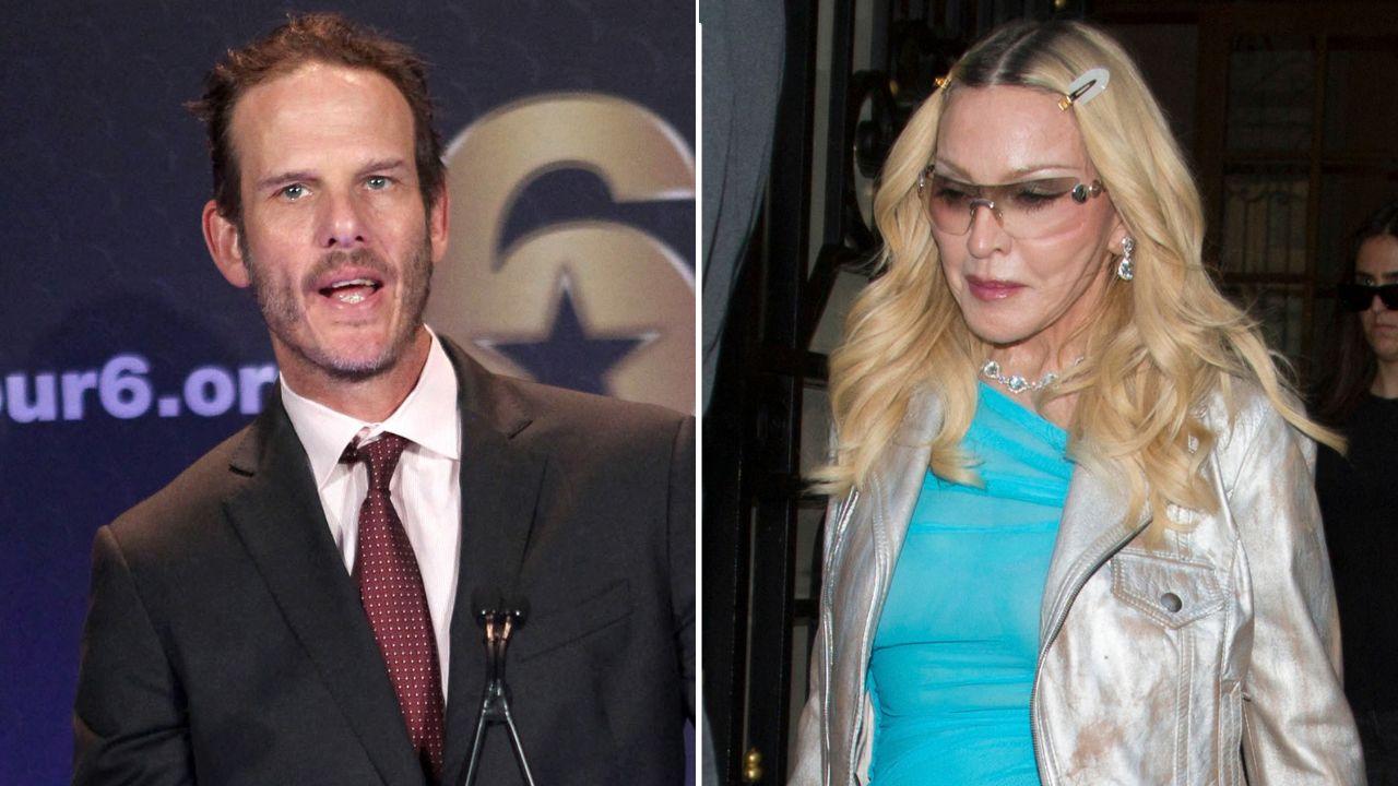 A photo of Pete Berg alongside a photo of Madonna