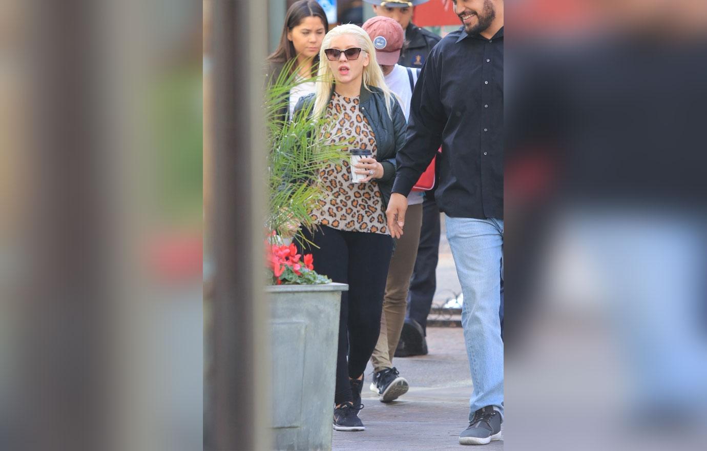 Christina Aguilera And Fiance Matthew Rutler Take Kids To Mall