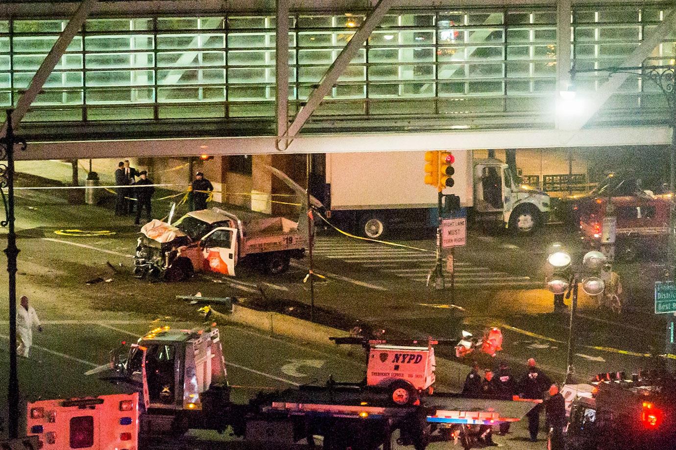 NYC car crash shooting photos video