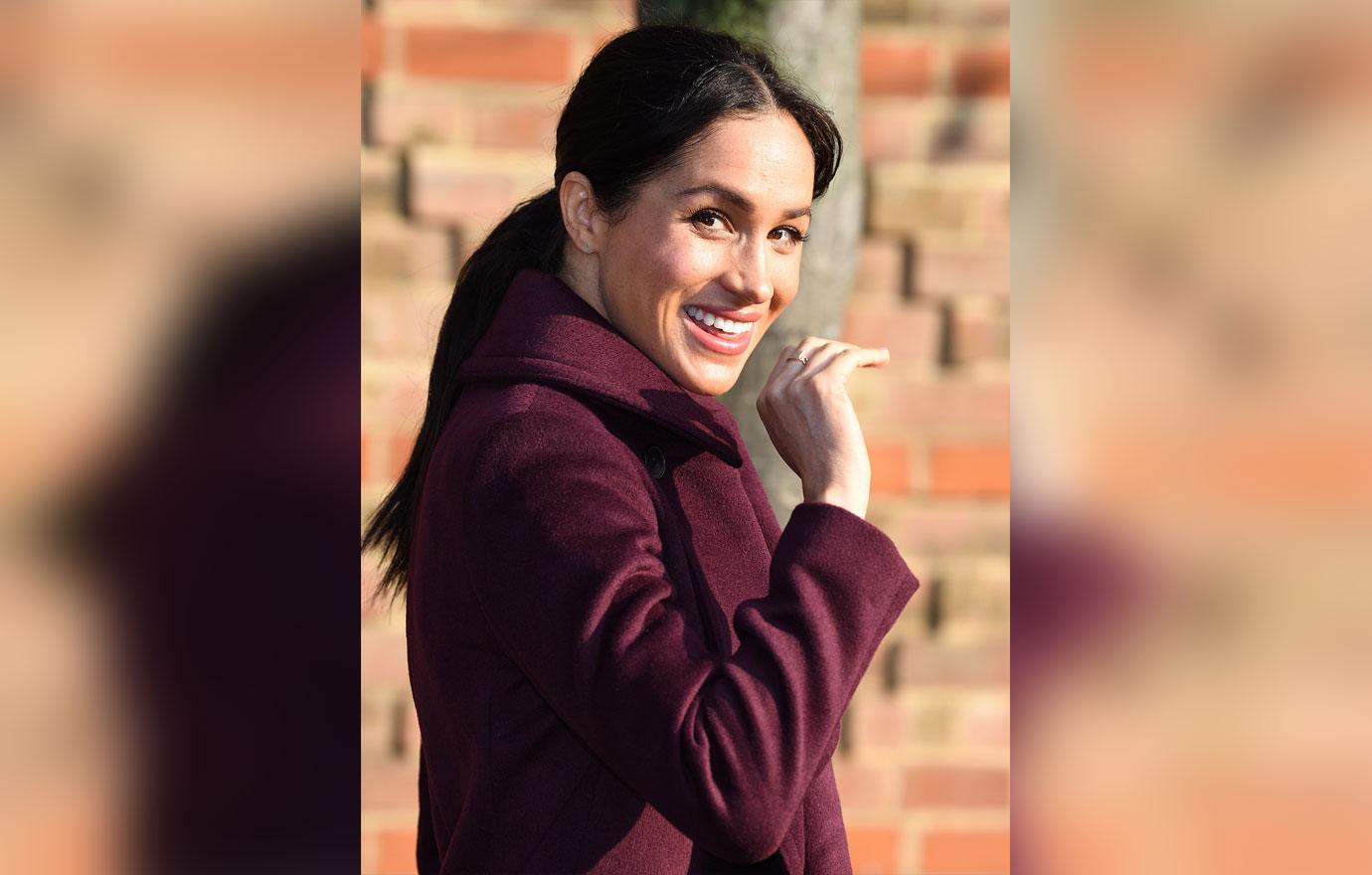 Meghan Markle Hubb Burgundy Coat Community Kitchen