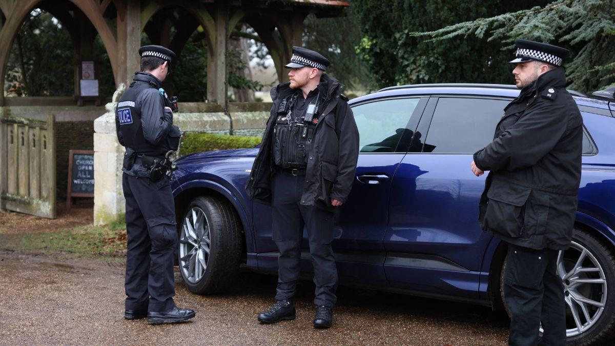 Police officers pictured in Sandringham