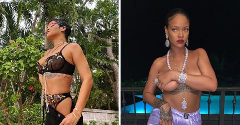 Split photos of Rihanna