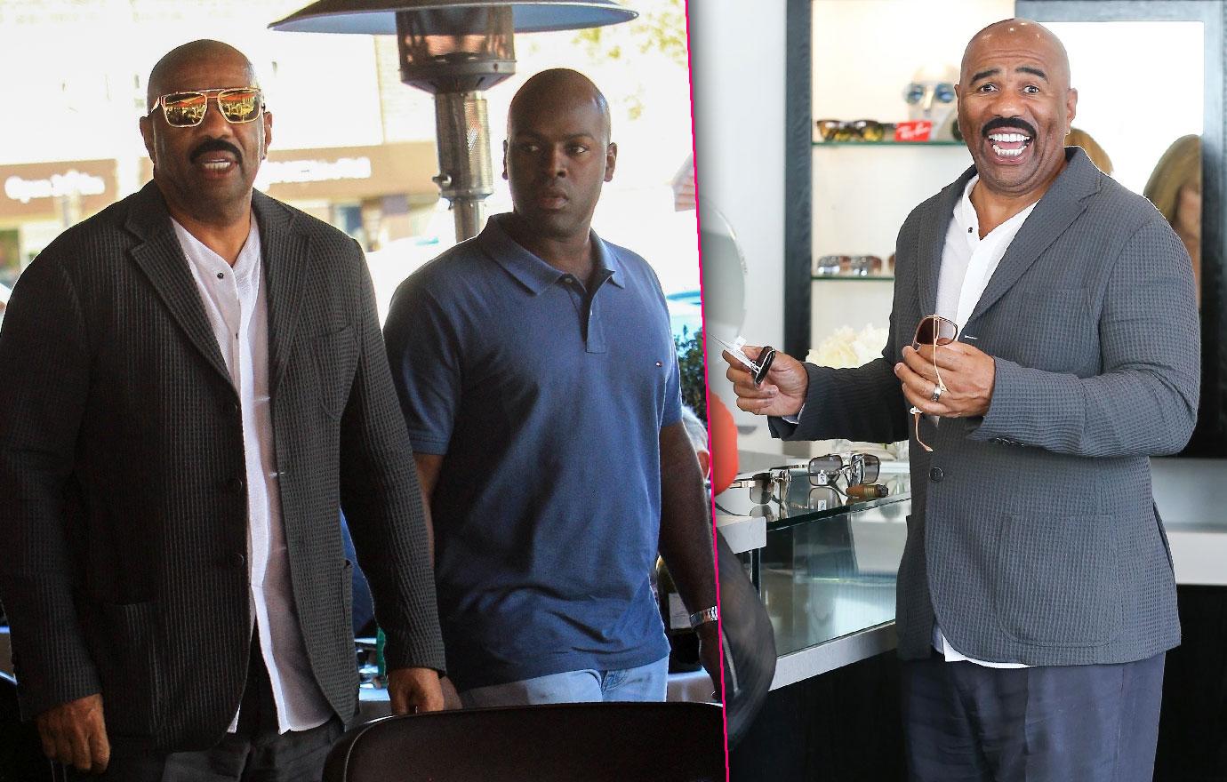 Steve Harvey Has Lunch With Kris Jenner Beau Corey Gamble