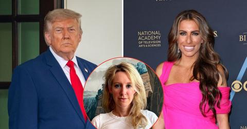 Split image of Donald Trump, Alyssa Farah Griffin, and Elizabeth Holmes