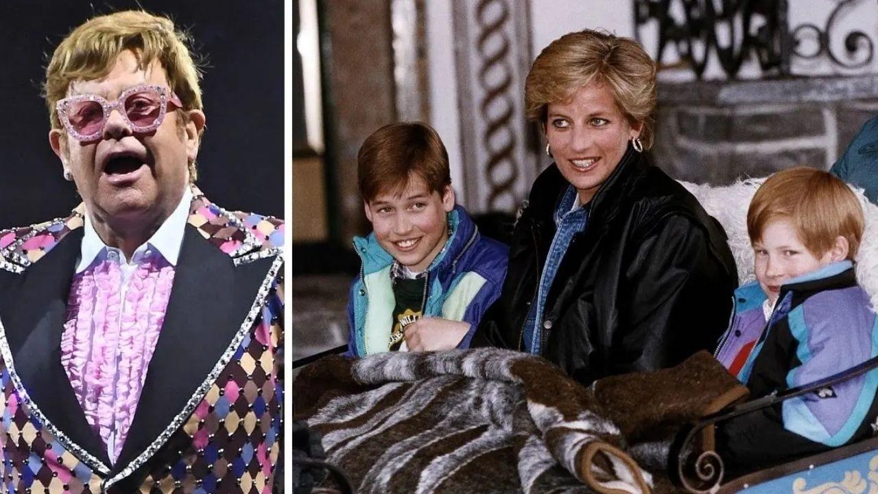 Photo of Elton John, Prince William, Princess Diana, Prince Harry