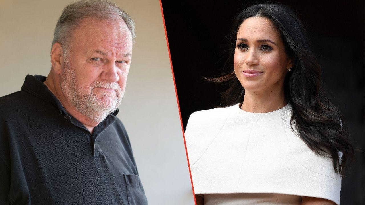Split photos of Thomas Markle Sr. and Meghan Markle