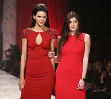 The Ladies In Red! Kylie & Kendall Jenner Stun On Catwalk