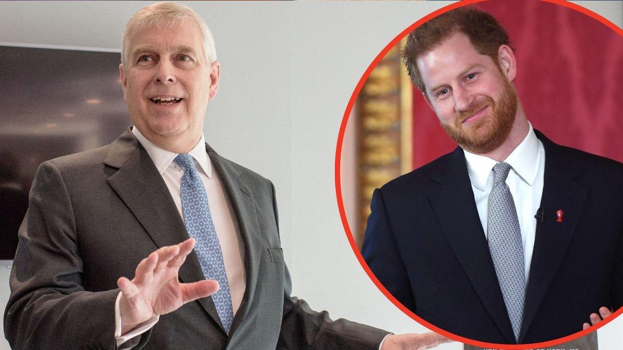 Split photos of Andrew Windsor and Prince Harry