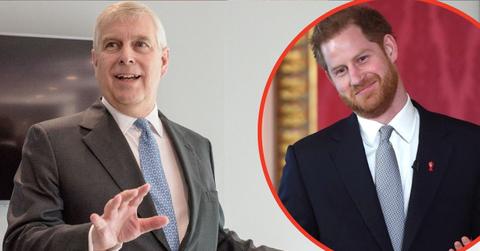 Split photos of Andrew Windsor and Prince Harry