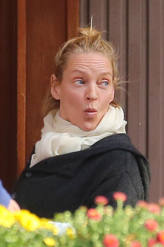 Uma Thurman No Makeup Lunch Date