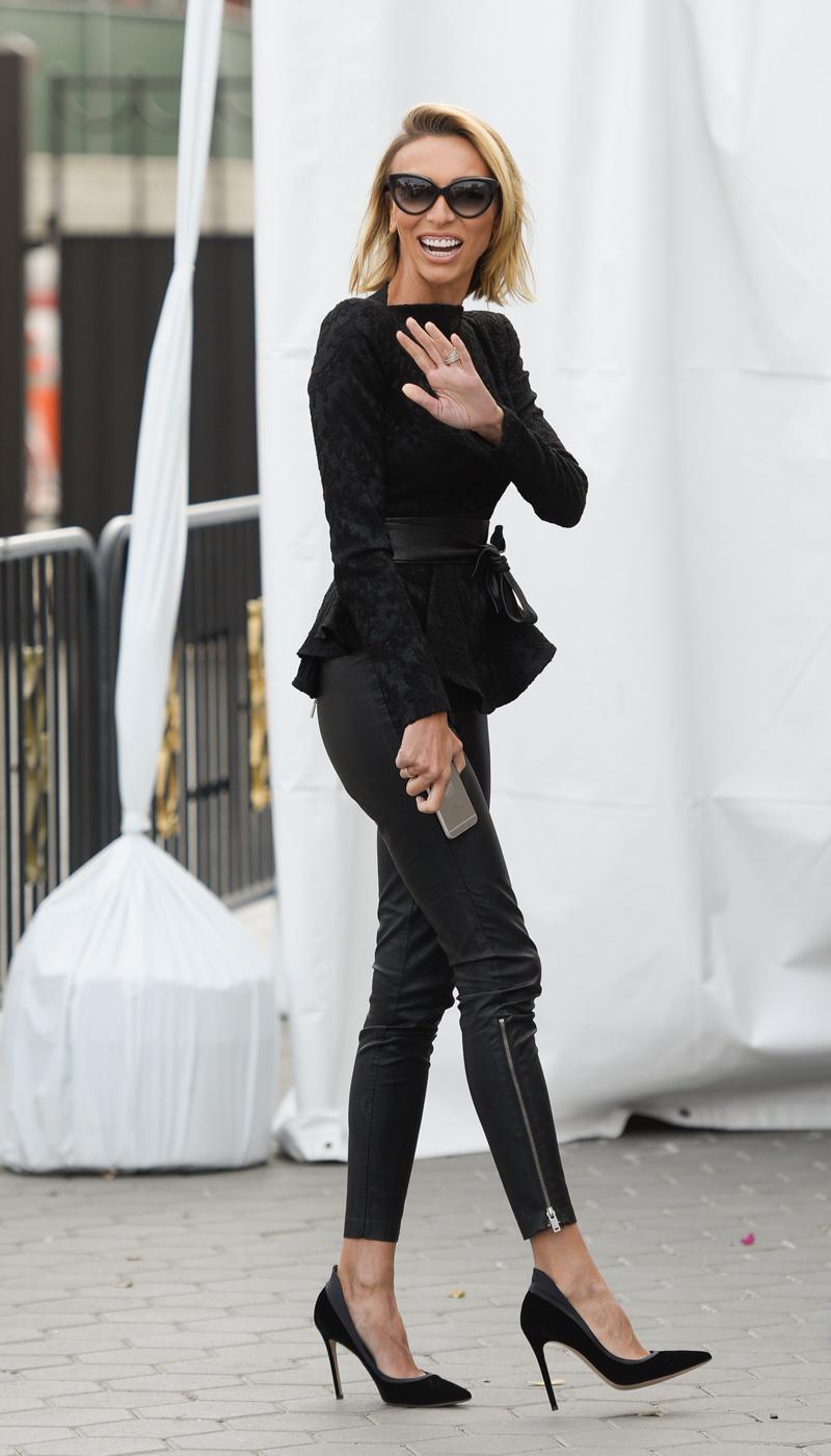 Giuliana Rancic Skinny Arms Legs Black Leather