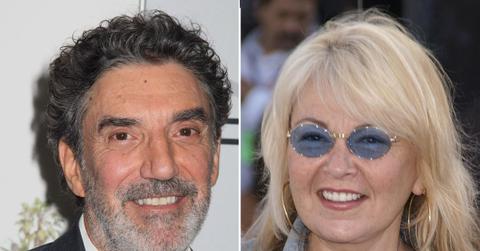 A photo of Chuck Lorre alongside a photo of Roseanne Barr