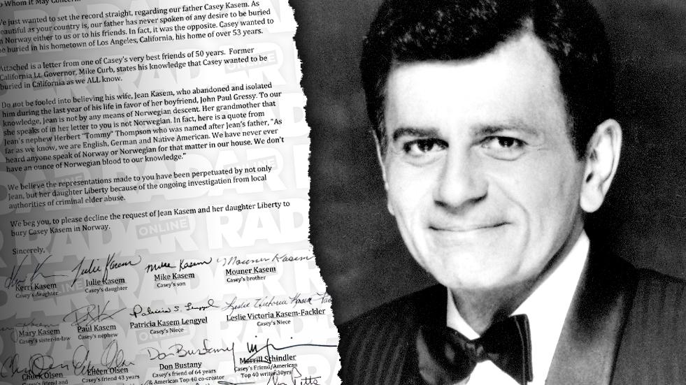 //casey kasem petition buried california widow reveals taking body norway pp sl