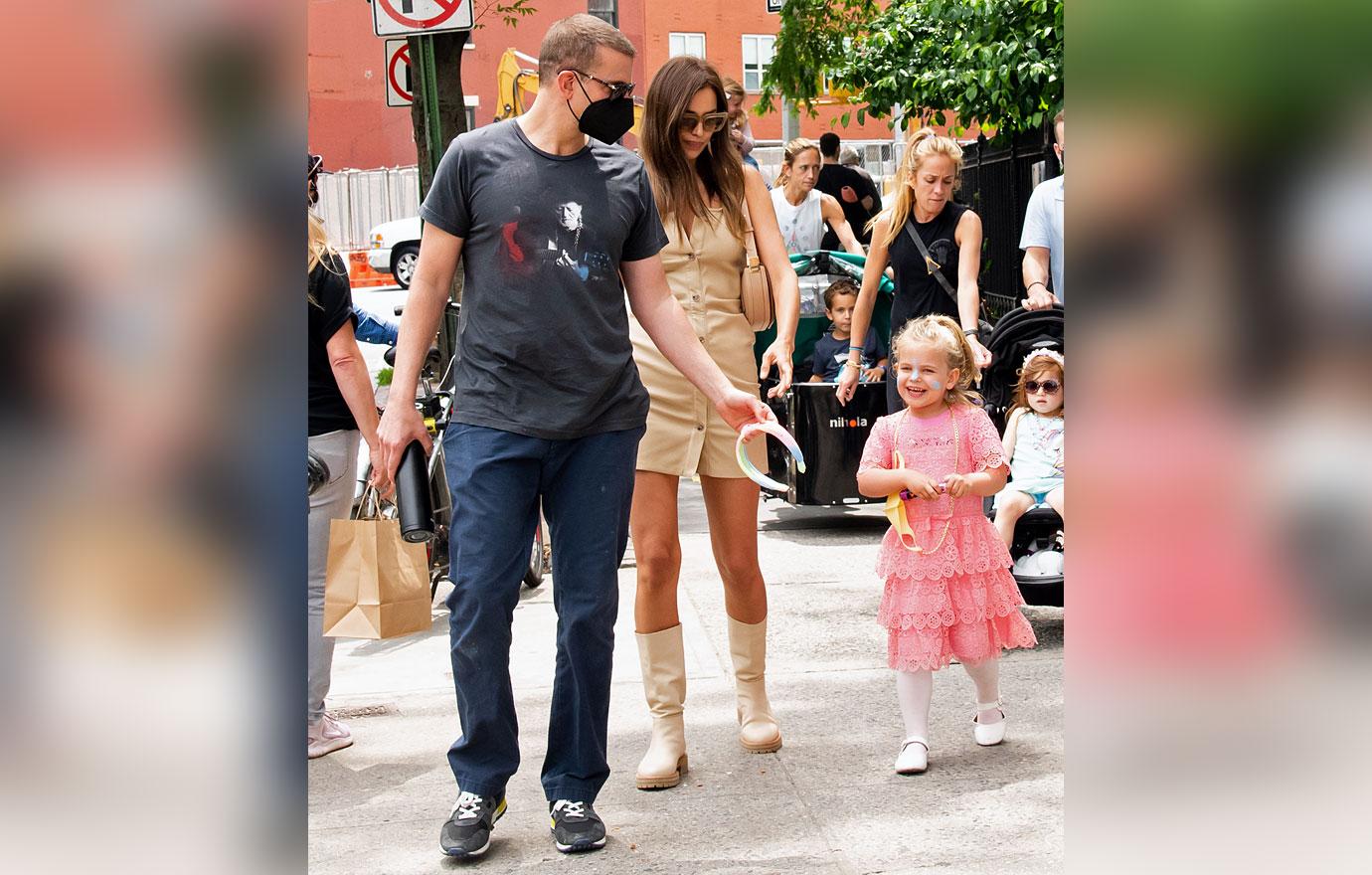 bradley cooper and irina shayk pick up lea from school