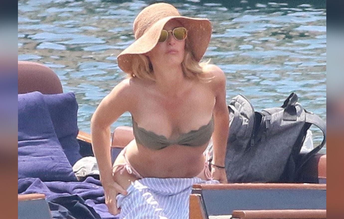 PICS] Gillian Anderson Wardrobe Malfunction -- Star Suffers Nip Slip In Her  Bikini