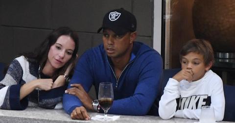 Erica Herman, Tiger Woods and Charlie Woods at US Open