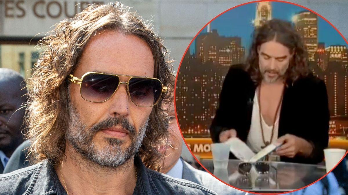 split image of Russell Brand and Russell Brand