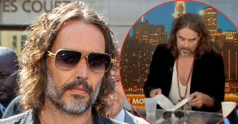 split image of Russell Brand and Russell Brand