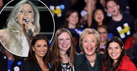 //hillary clinton democratic convention books lady gaga stars