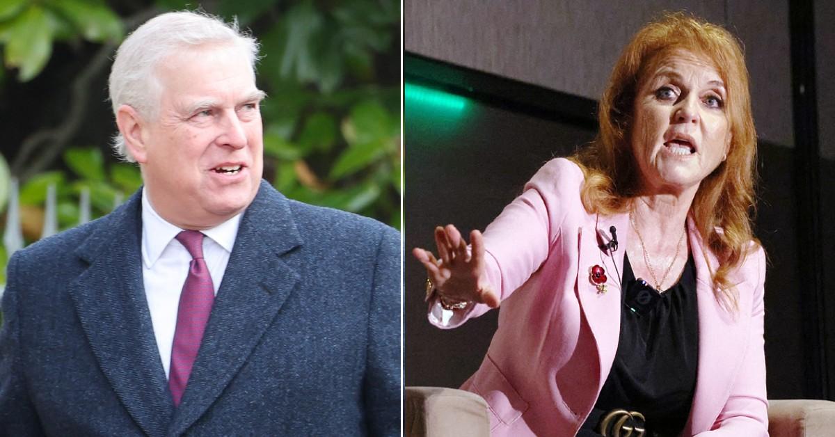 Split photo of Prince Andrew, Sarah Ferguson