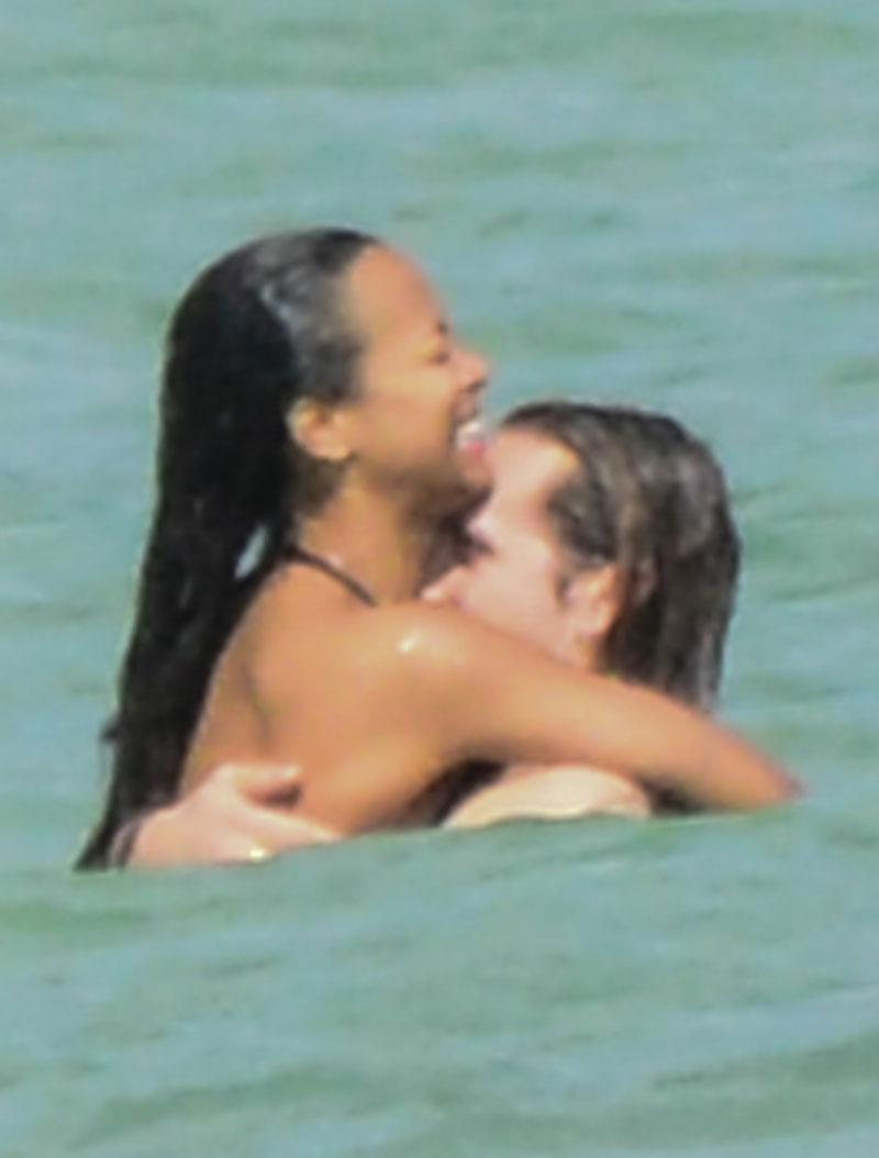 Zoe Saldana Post Baby Bikini Body Marco Perego Vacation