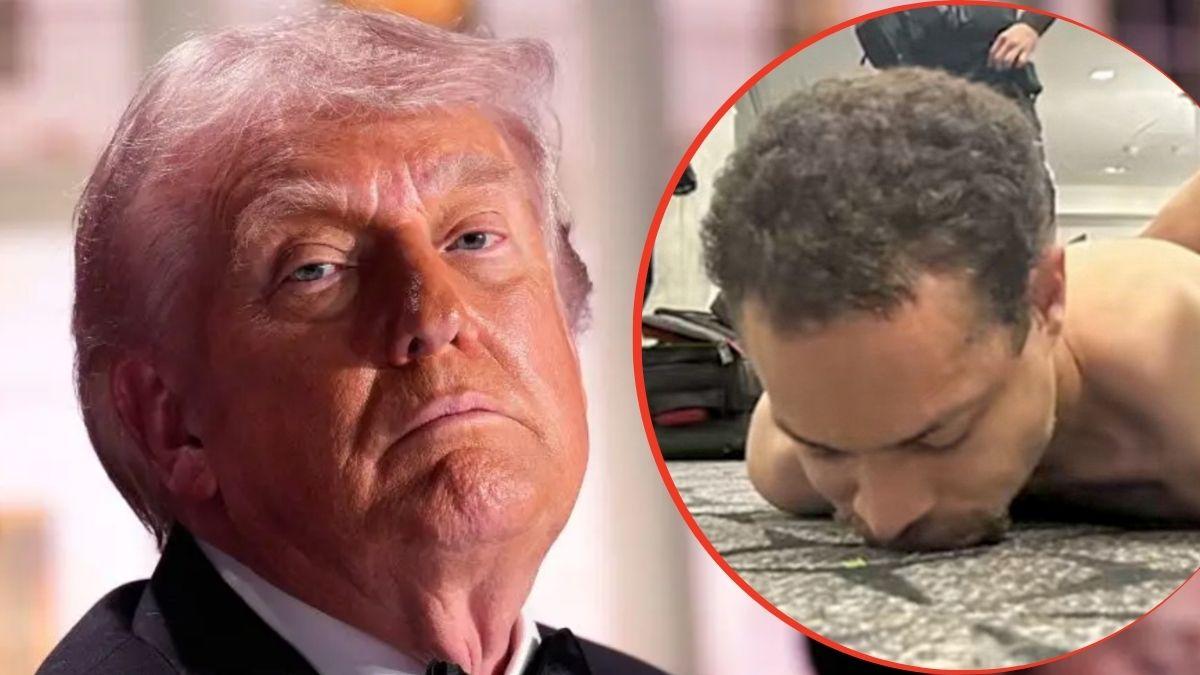 split image of Donald Trump and Cole Allen